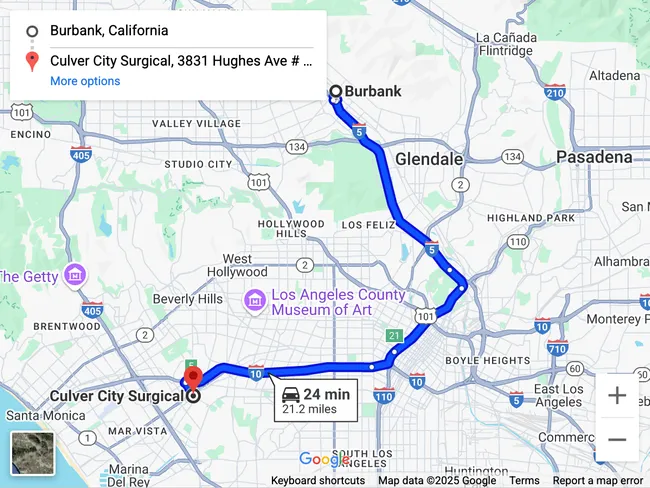 Directions from Burbank