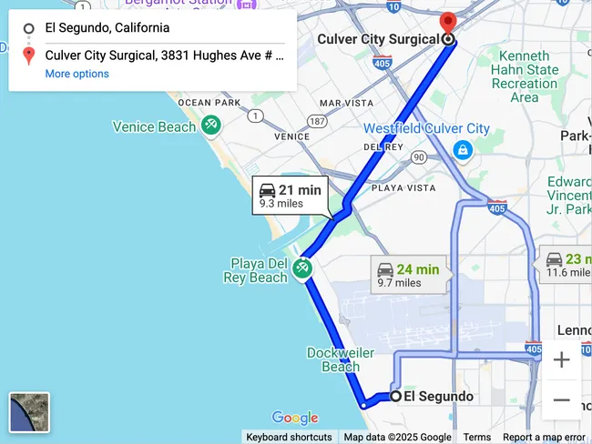 Directions from El Segundo