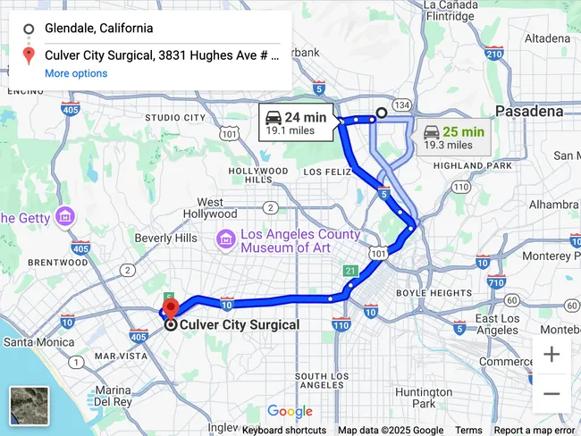 Directions from Glendale