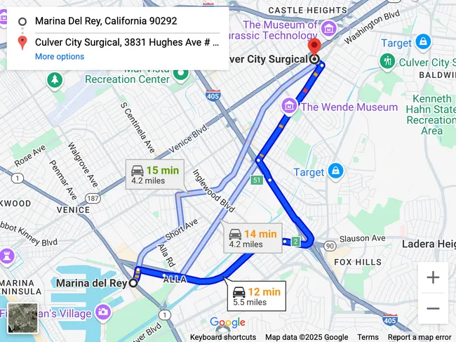 Directions from Marina del Rey