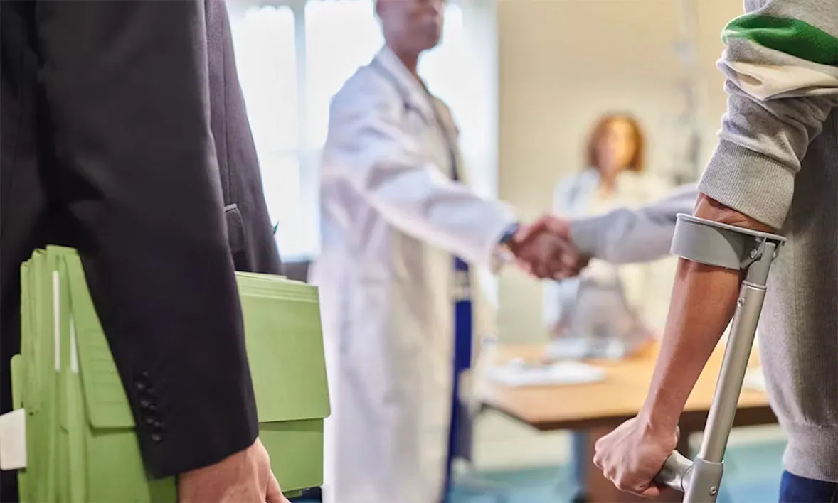 Personal injury assessment with doctor and attorney